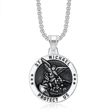 The St Michael medal on its chain