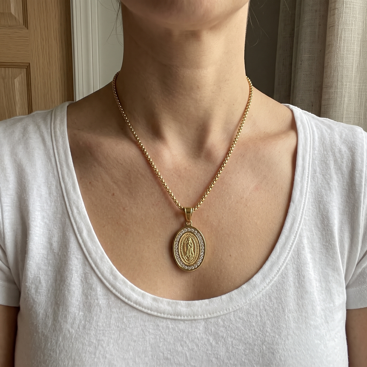 Our Lady of Guadalupe Medal Necklace