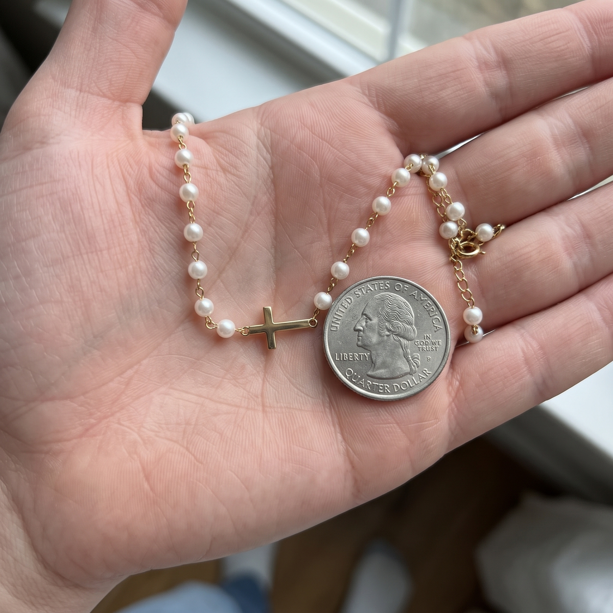 Pearl Cross Necklace