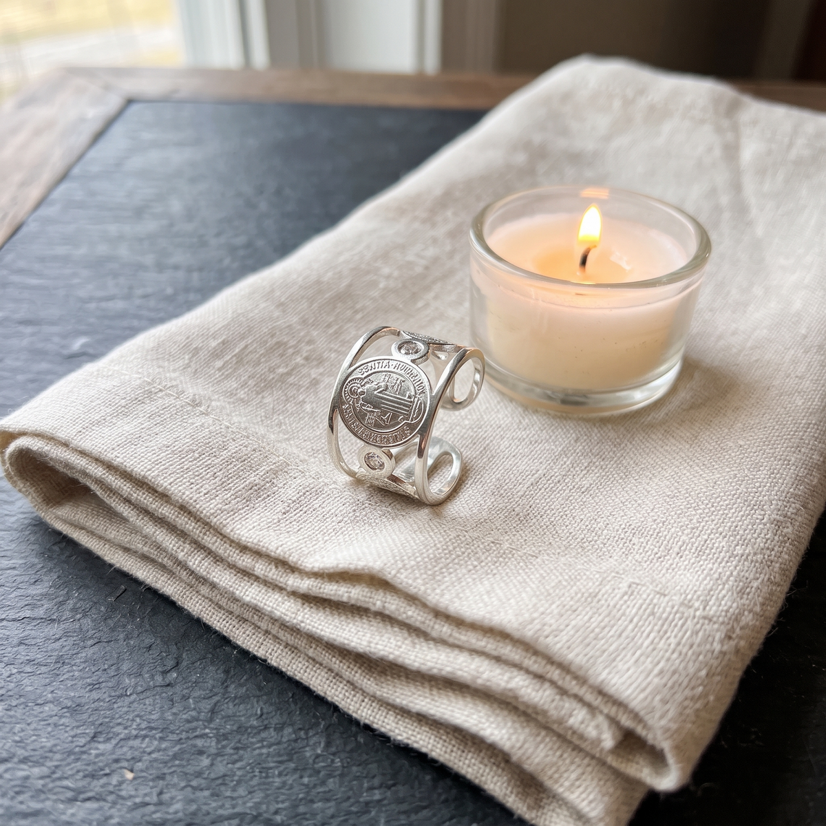 St Benedict Medal Ring, Adjustable