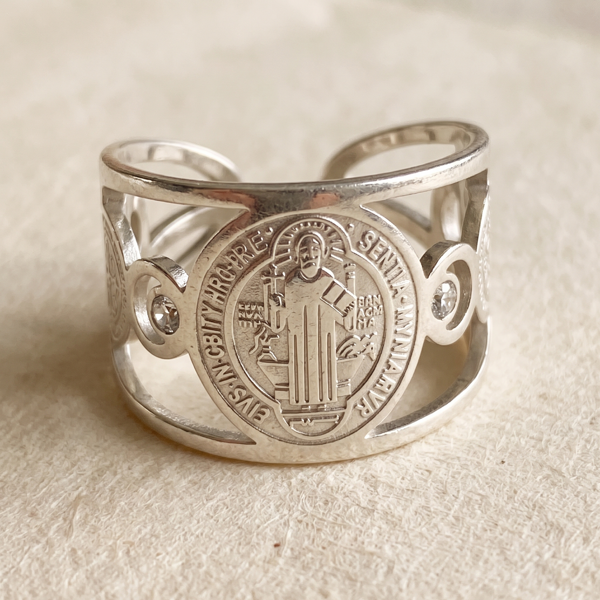 St Benedict Medal Ring, Adjustable