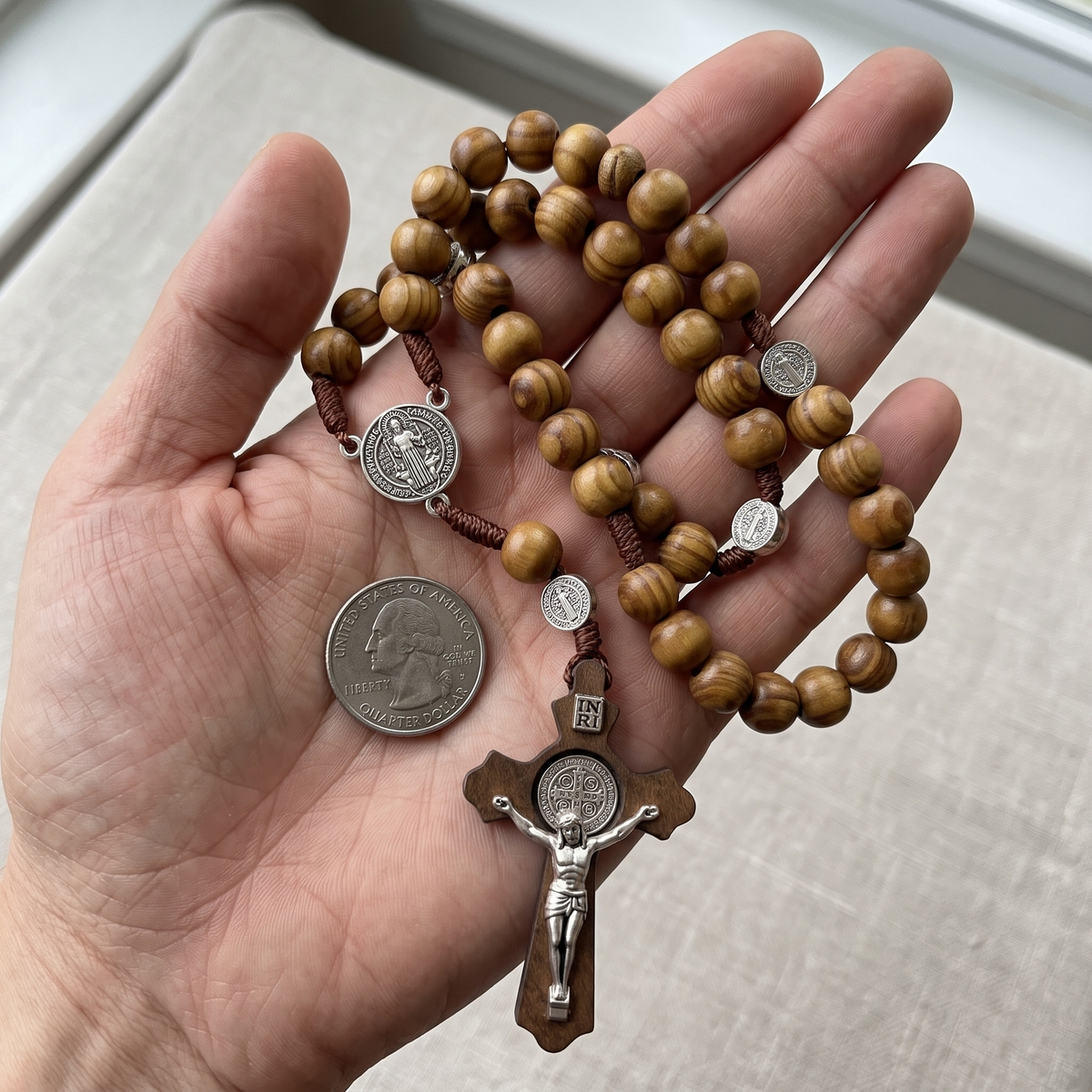 St Benedict Wood Rosary