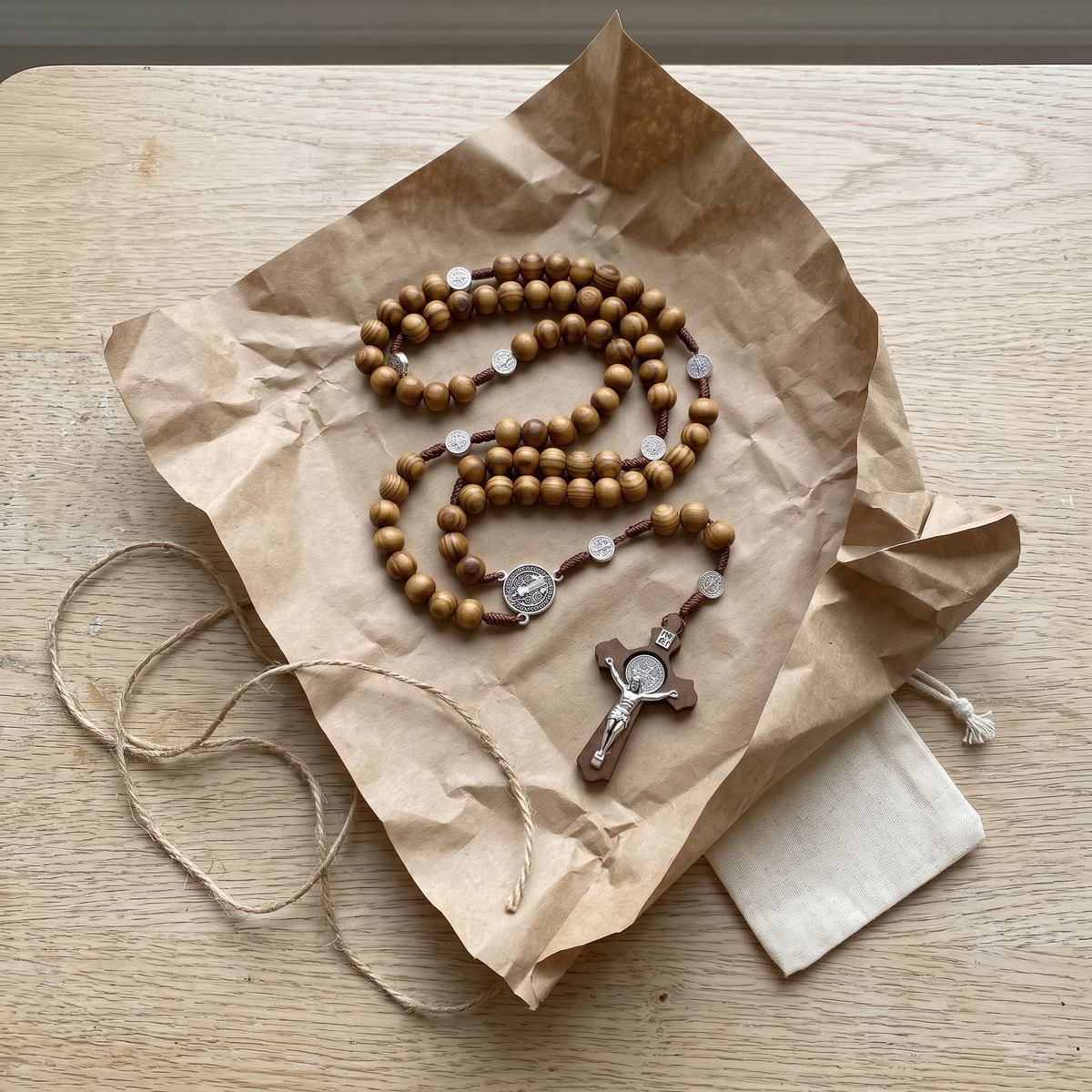 St Benedict Wood Rosary