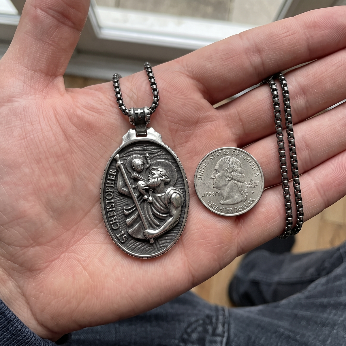 St Christopher Medal Necklace