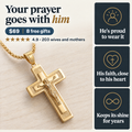Your prayer goes with him · $69 · 8 free gifts · ★★★★★ 4.9 · 203 wives and mothers · He's proud to wear it · His faith, close to his heart · Keeps its shine for years