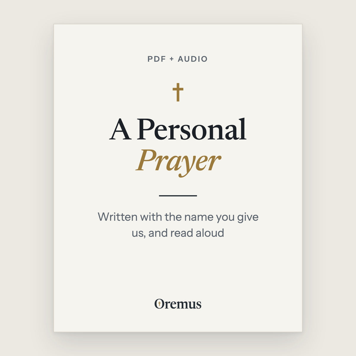 The cover of A Personal Prayer, Written and Read Aloud