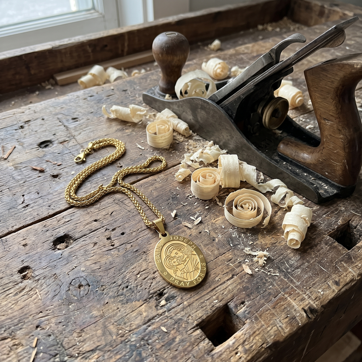 St Joseph Medal Necklace