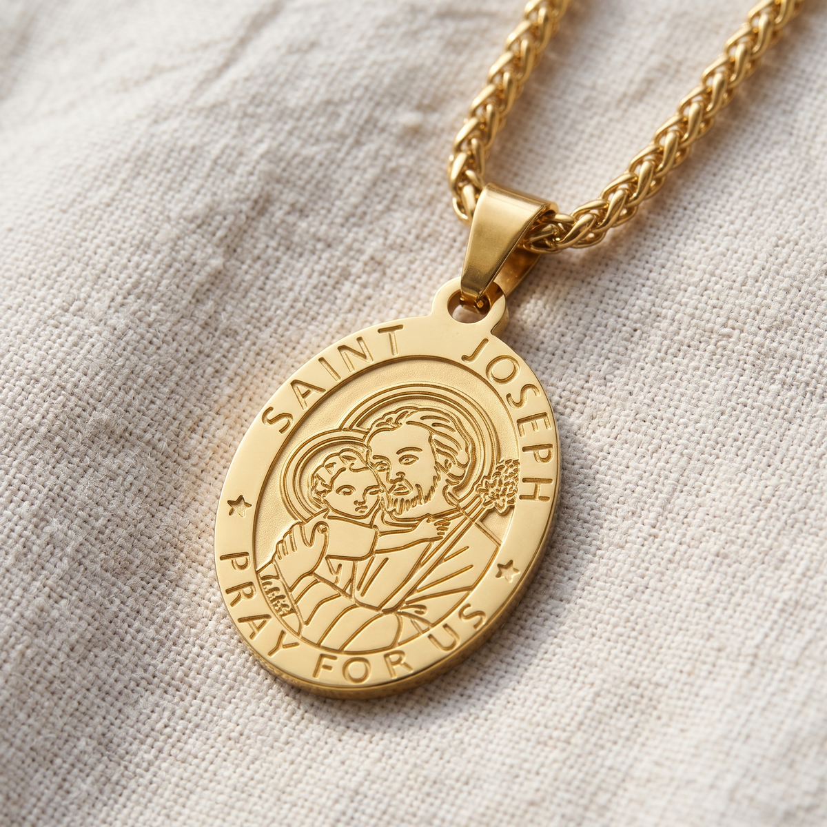 St Joseph Medal Necklace
