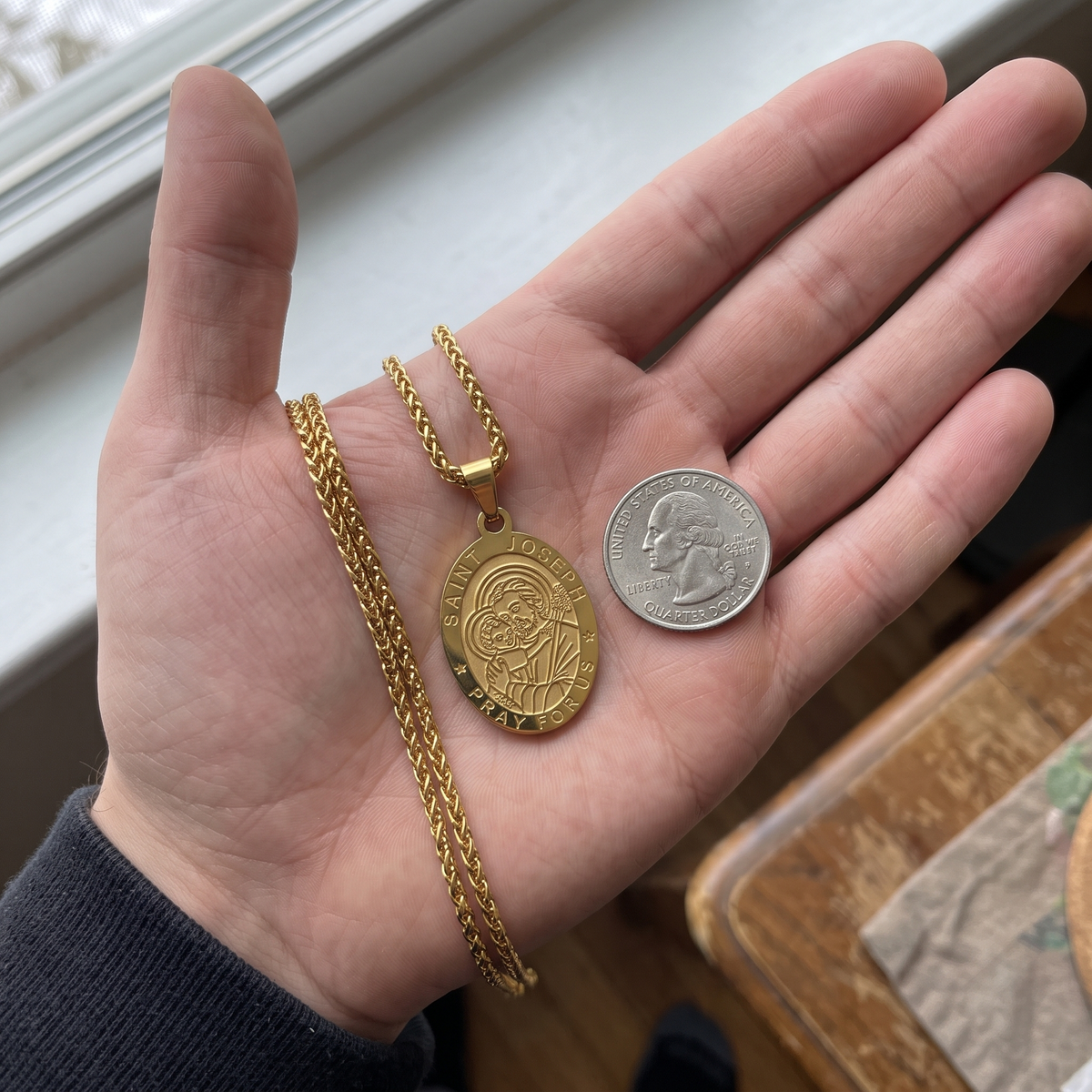 St Joseph Medal Necklace