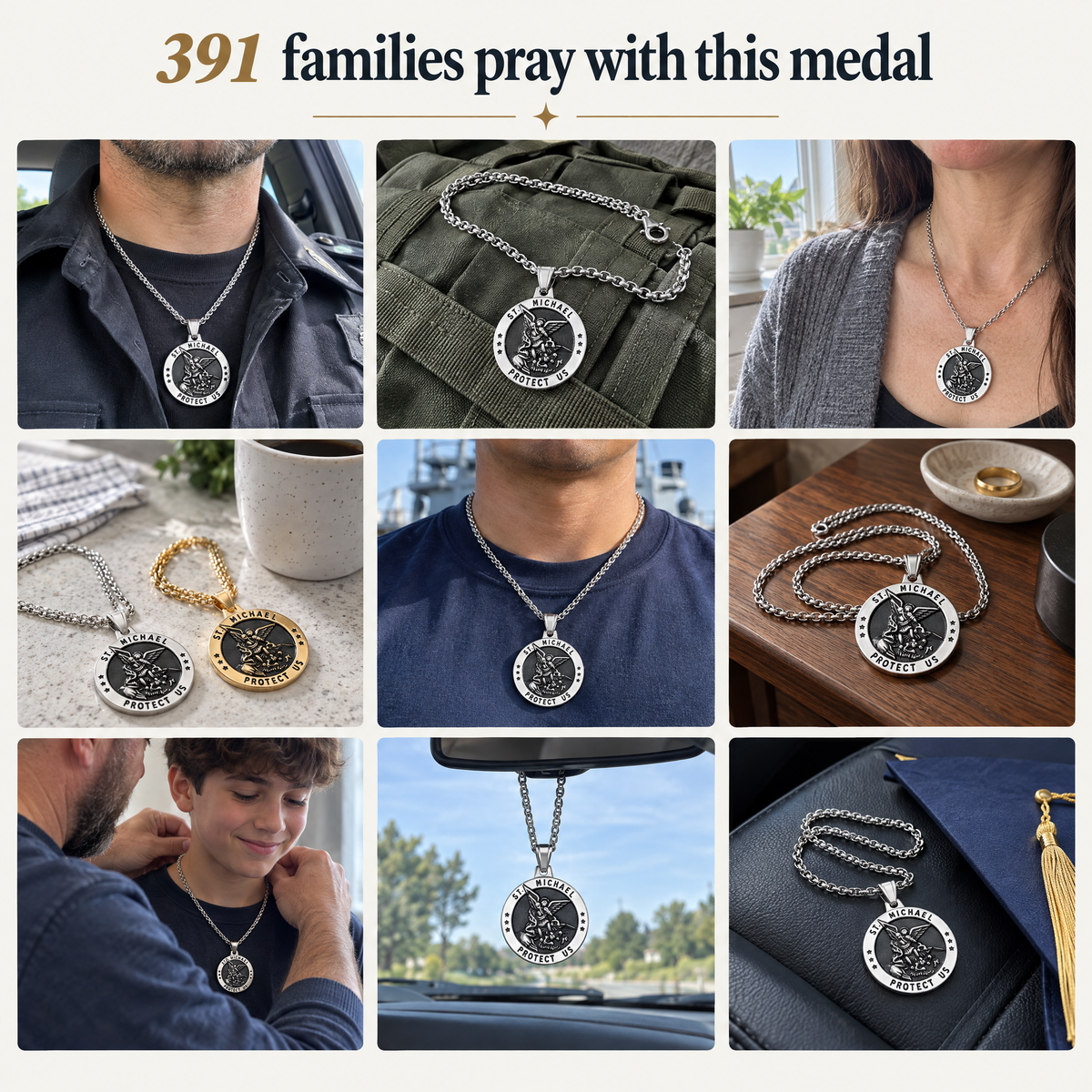 391 families pray with this medal