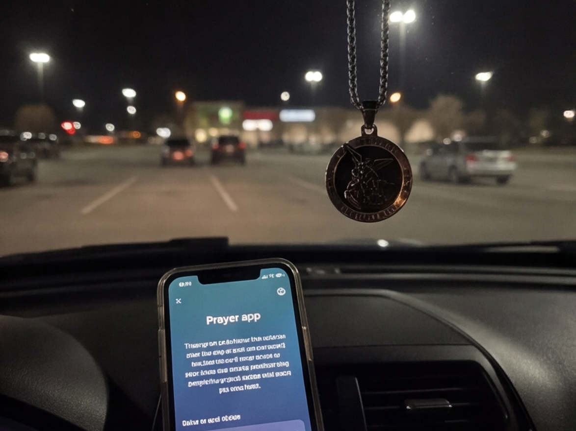 A customer’s photo of the St Michael medal