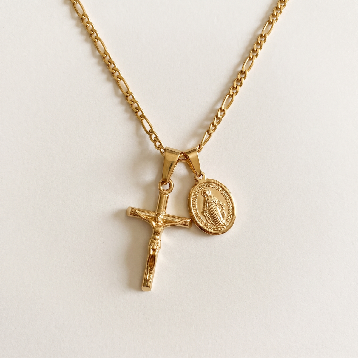 Miraculous Medal & Crucifix Necklace