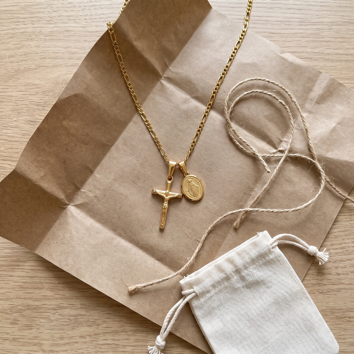 Miraculous Medal & Crucifix Necklace