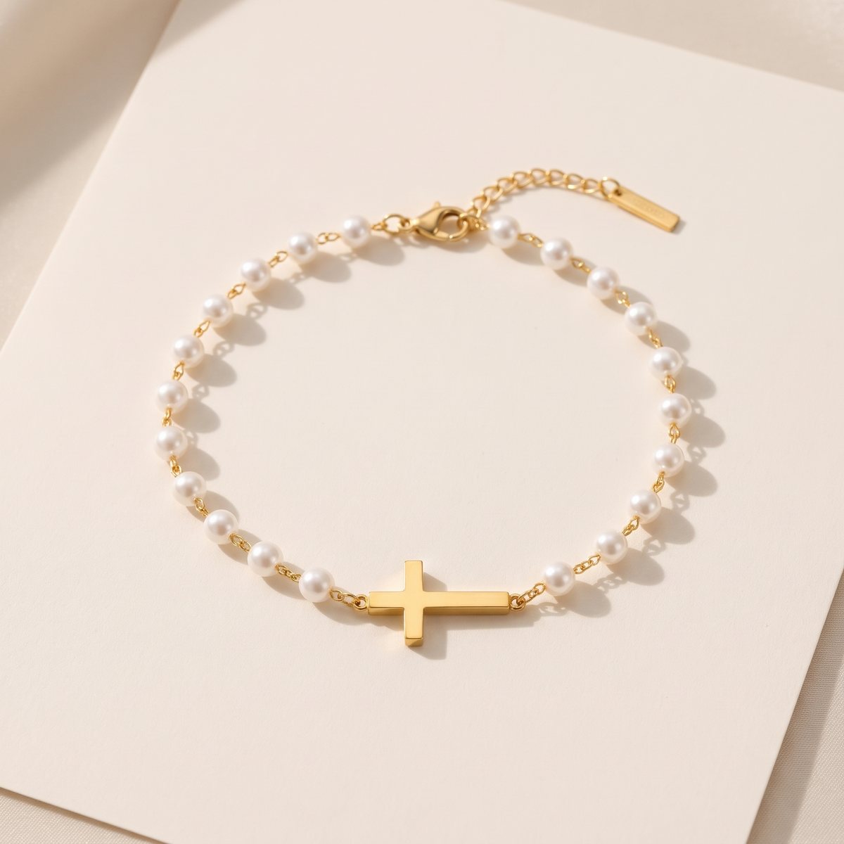 Pearl Cross Bracelet