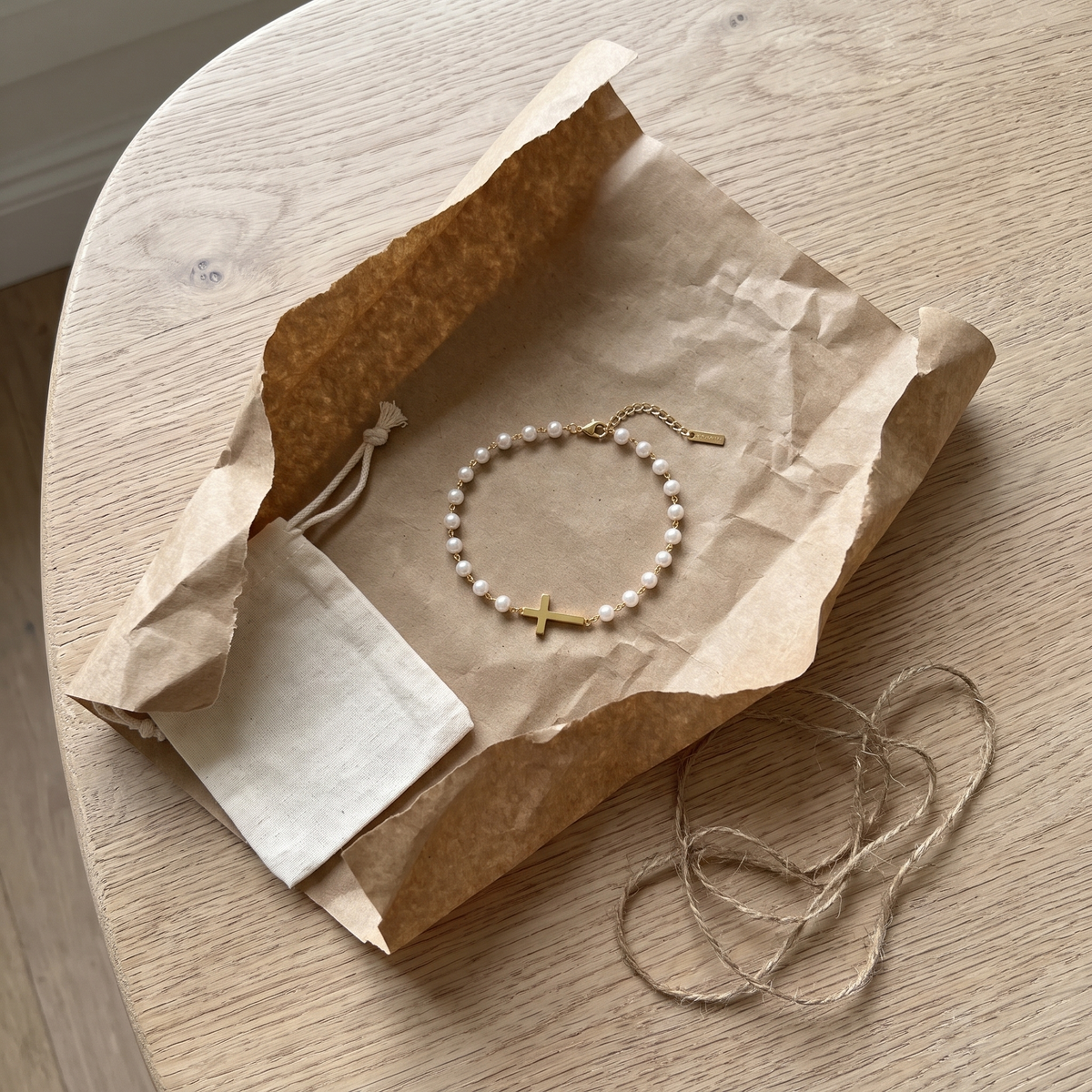 Pearl Cross Bracelet