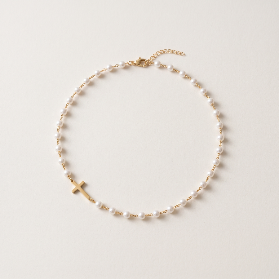Pearl Cross Necklace