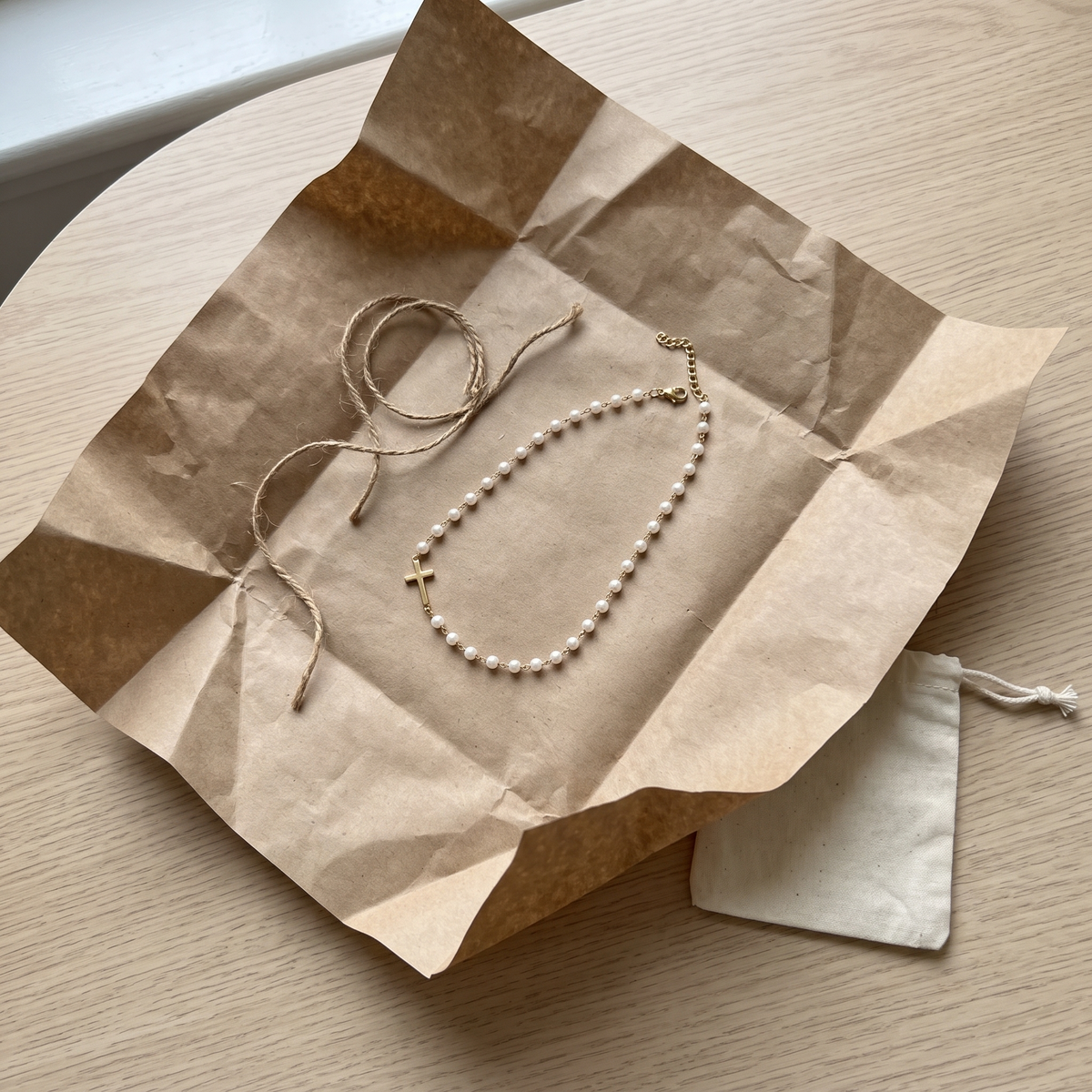 Pearl Cross Necklace