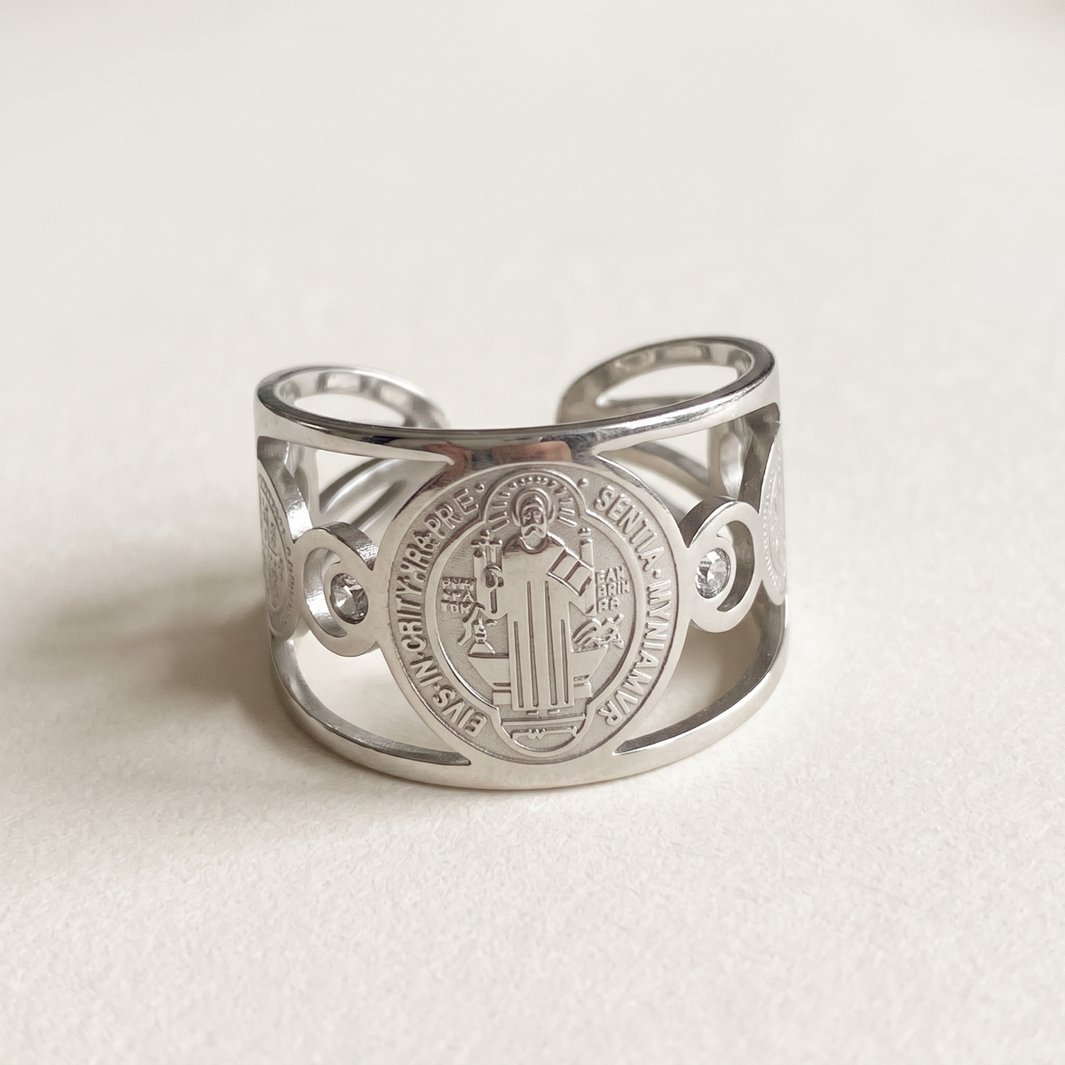 St Benedict Medal Ring, Adjustable