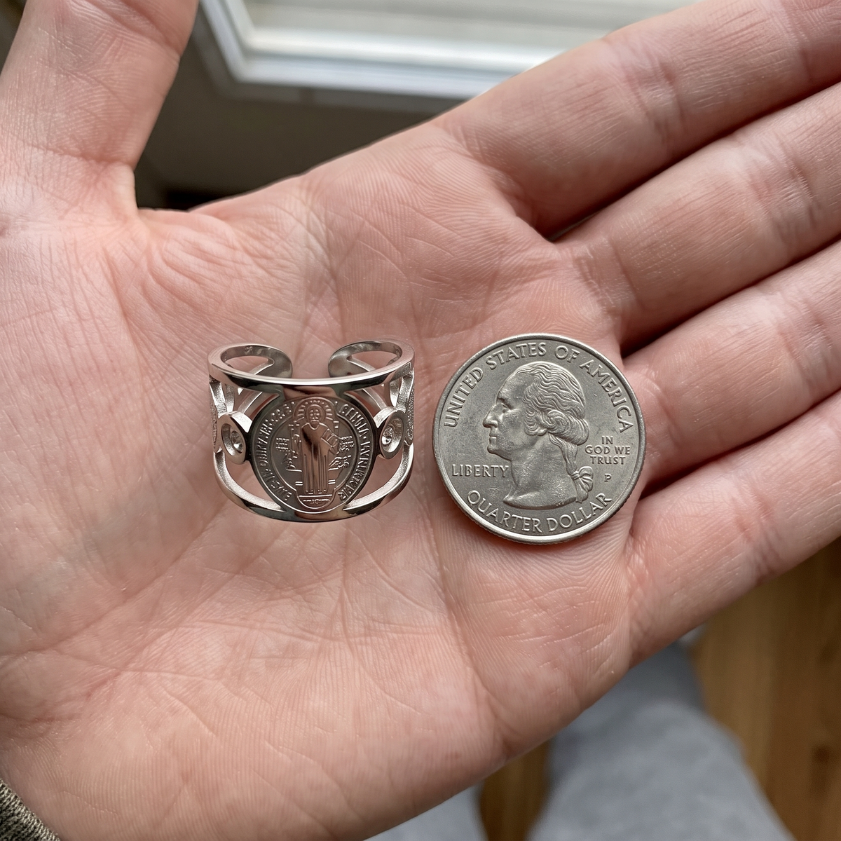 St Benedict Medal Ring, Adjustable