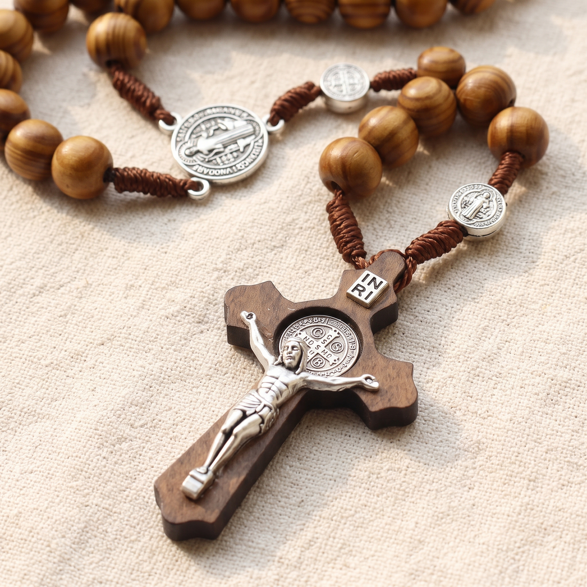 St Benedict Wood Rosary