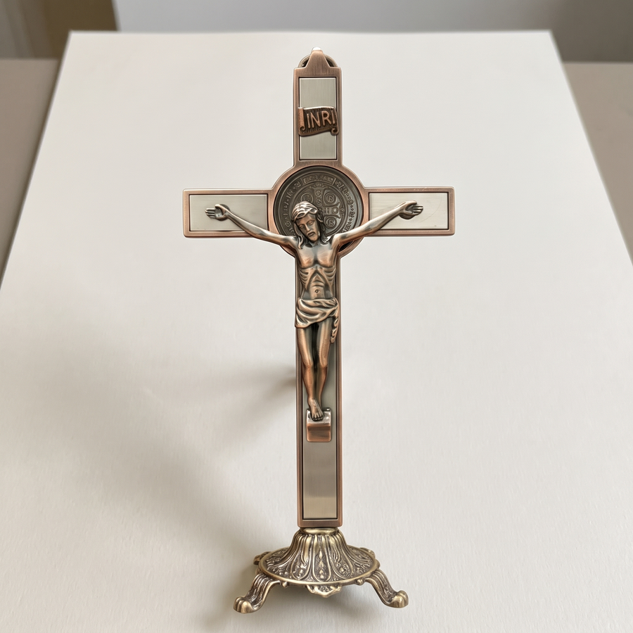 St Benedict Standing Crucifix, 21 cm