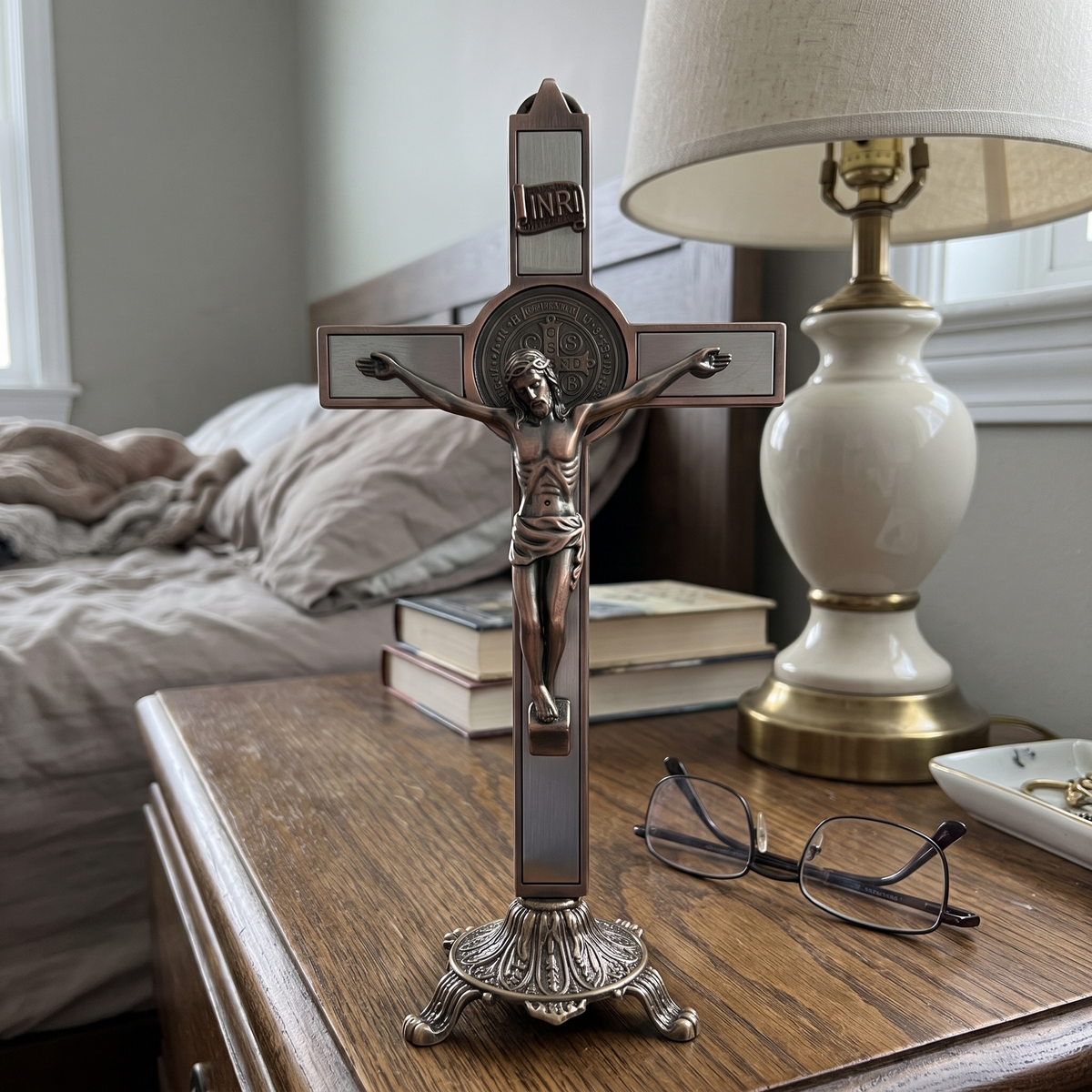 St Benedict Standing Crucifix, 21 cm