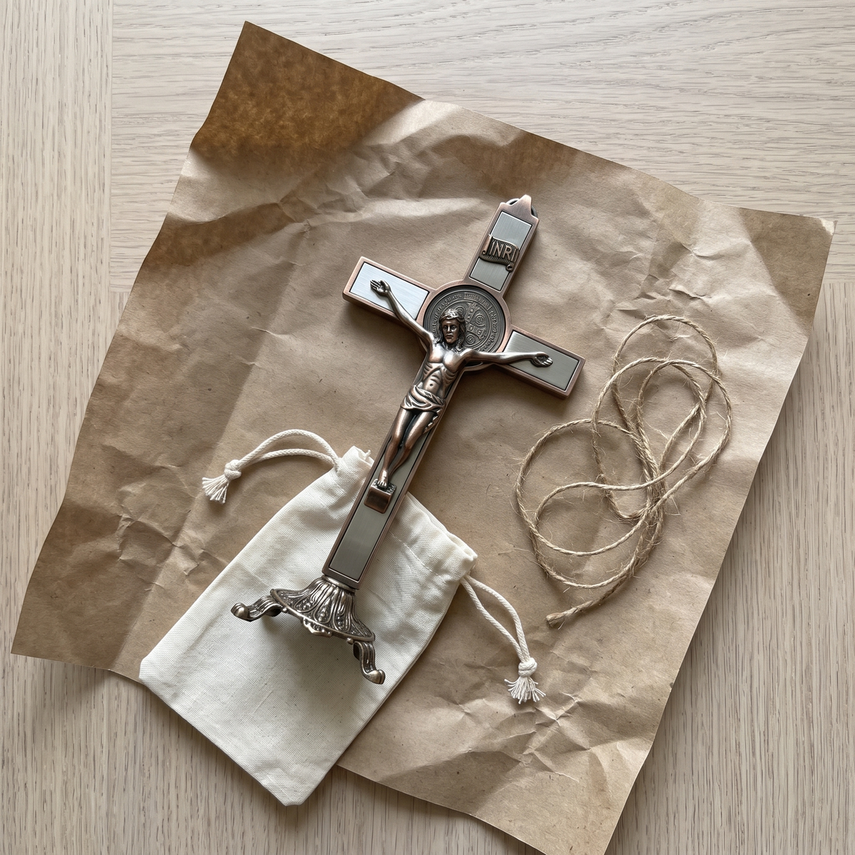 St Benedict Standing Crucifix, 21 cm